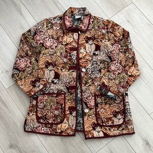 Vintage tapestry cat coat size medium
